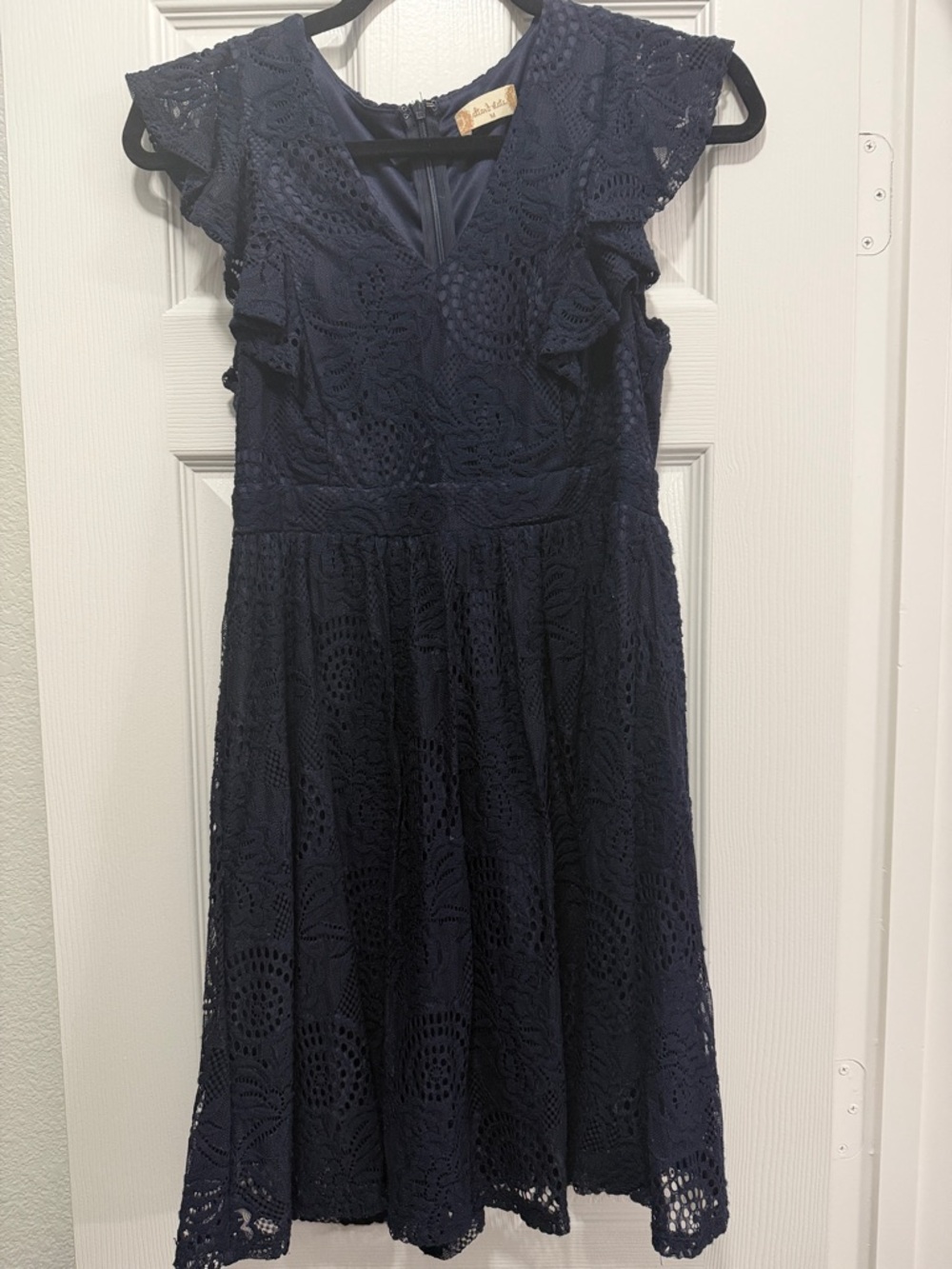Women’s Navy Lace Fit & Flare Dress - Brand: